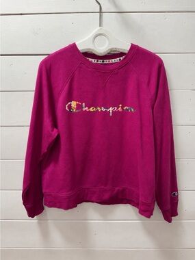 CHAMPION Pink Embroidered Logo Sweatshirt 1X